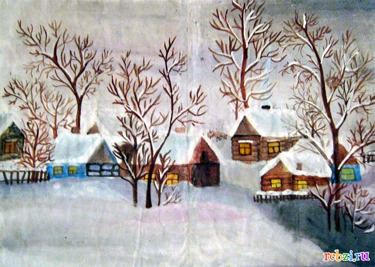 зима рисунок 
